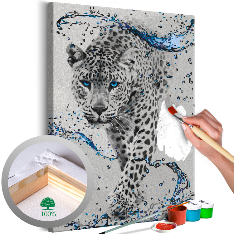 Desenho para pintar com números Blue Breeze and Leopard 142572