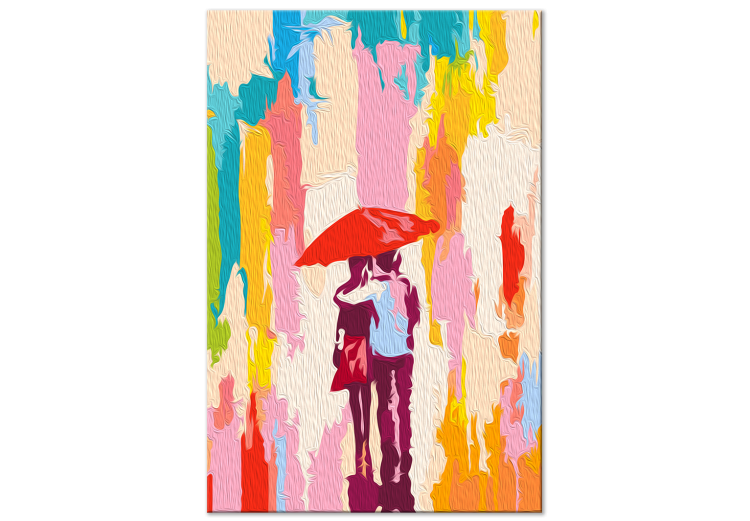 Desenho para pintar com números Romantic Walk - Couple in Love in Colorful Rain 149772 additionalImage 6