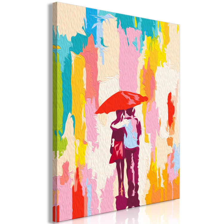 Desenho para pintar com números Romantic Walk - Couple in Love in Colorful Rain 149772 additionalImage 3