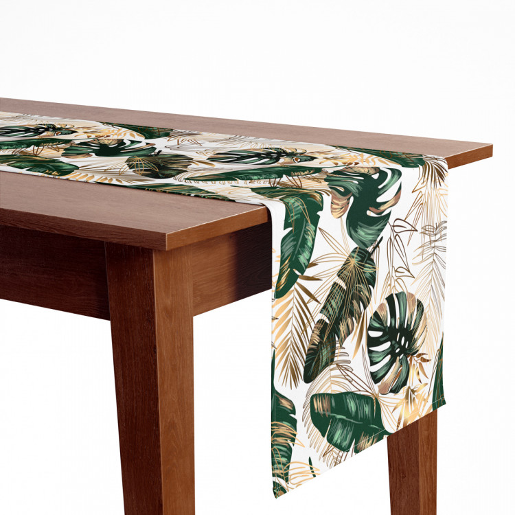 Corre-mesa Elegance of leaves - composition in shades of green and gold 147313 additionalImage 5