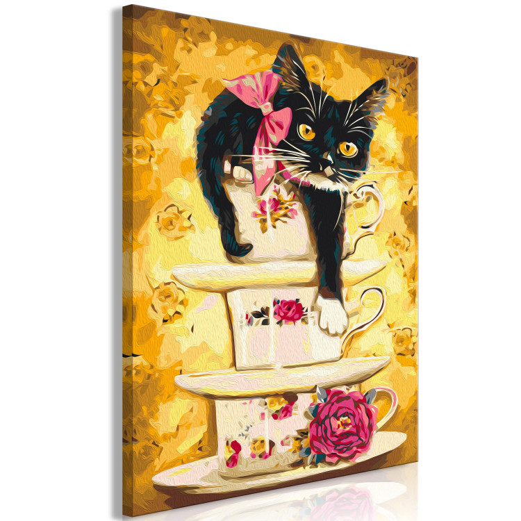 Desenho para pintar com números Tea Kitten - Tea Cups With Flowers and Rose 144523 additionalImage 6
