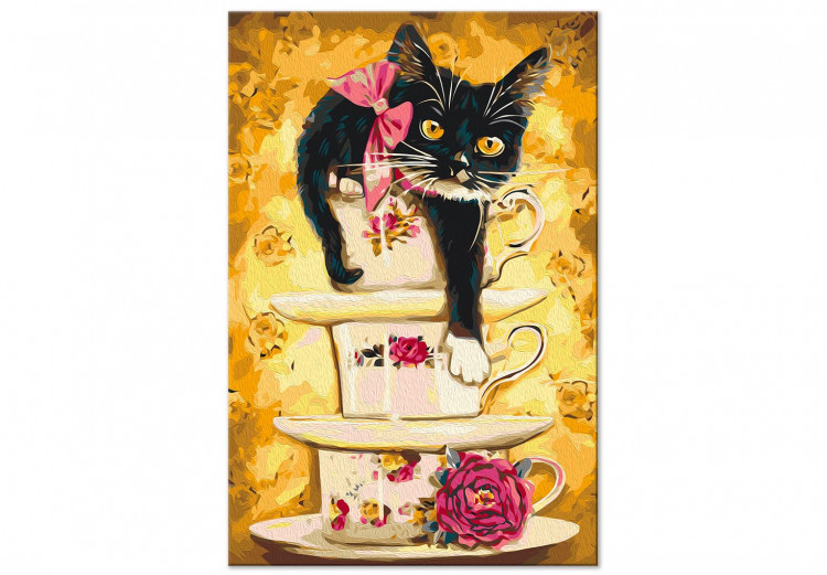 Desenho para pintar com números Tea Kitten - Tea Cups With Flowers and Rose 144523 additionalImage 5