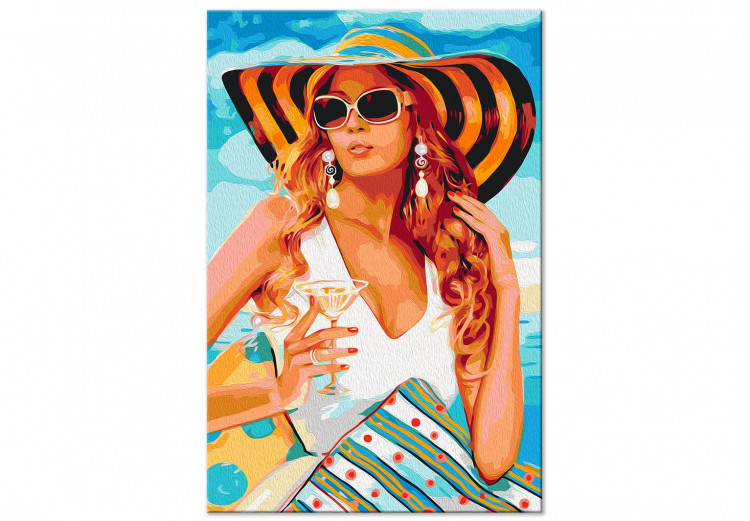 Desenho para pintar com números Martini on the Beach - Woman in a Hat and Sunglasses 144133 additionalImage 5