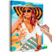 Desenho para pintar com números Martini on the Beach - Woman in a Hat and Sunglasses 144133 additionalThumb 3