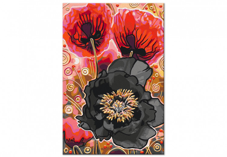Desenho para pintar com números Blooming Poppies - Three Flowers and Black, Red and Gold Accessories 144143 additionalImage 5