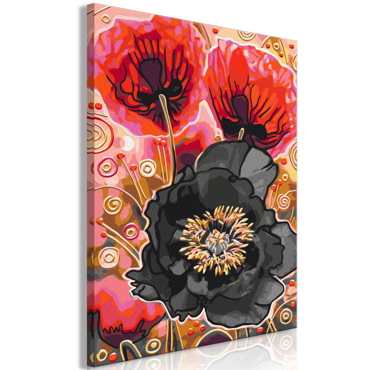 Desenho para pintar com números Blooming Poppies - Three Flowers and Black, Red and Gold Accessories 144143 additionalImage 7