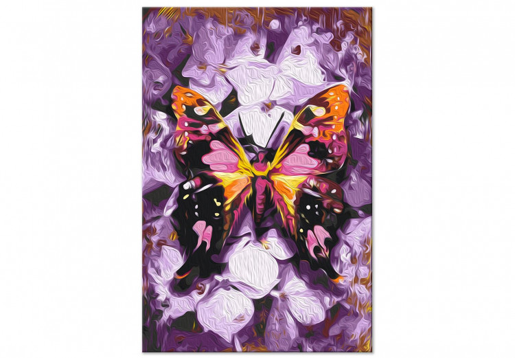 Desenho para pintar com números Harmony - Purple Butterfly on a Background of Purple Flower Petals 146543 additionalImage 3