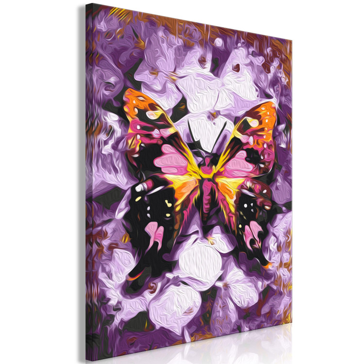 Desenho para pintar com números Harmony - Purple Butterfly on a Background of Purple Flower Petals 146543 additionalImage 6