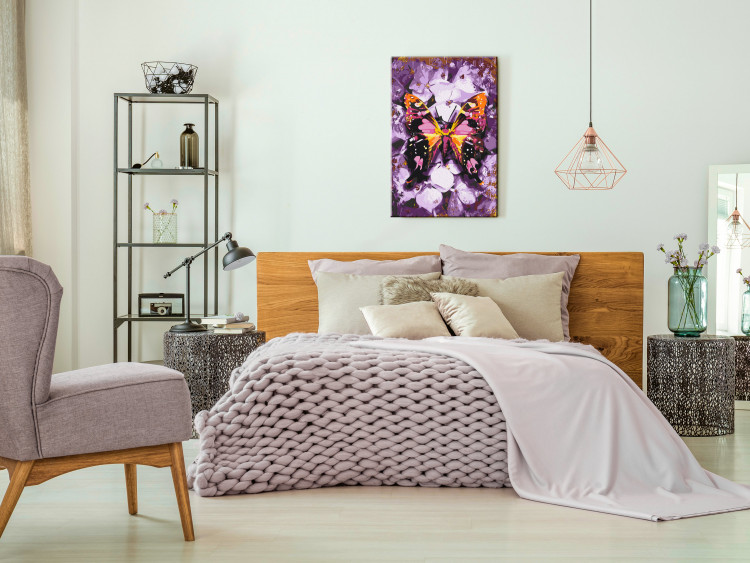 Desenho para pintar com números Harmony - Purple Butterfly on a Background of Purple Flower Petals 146543 additionalImage 2