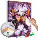 Desenho para pintar com números Harmony - Purple Butterfly on a Background of Purple Flower Petals 146543
