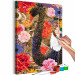 Desenho para pintar com números Colorful Kilim - Black Swan in Gold on Flowers Background 145153 additionalThumb 7