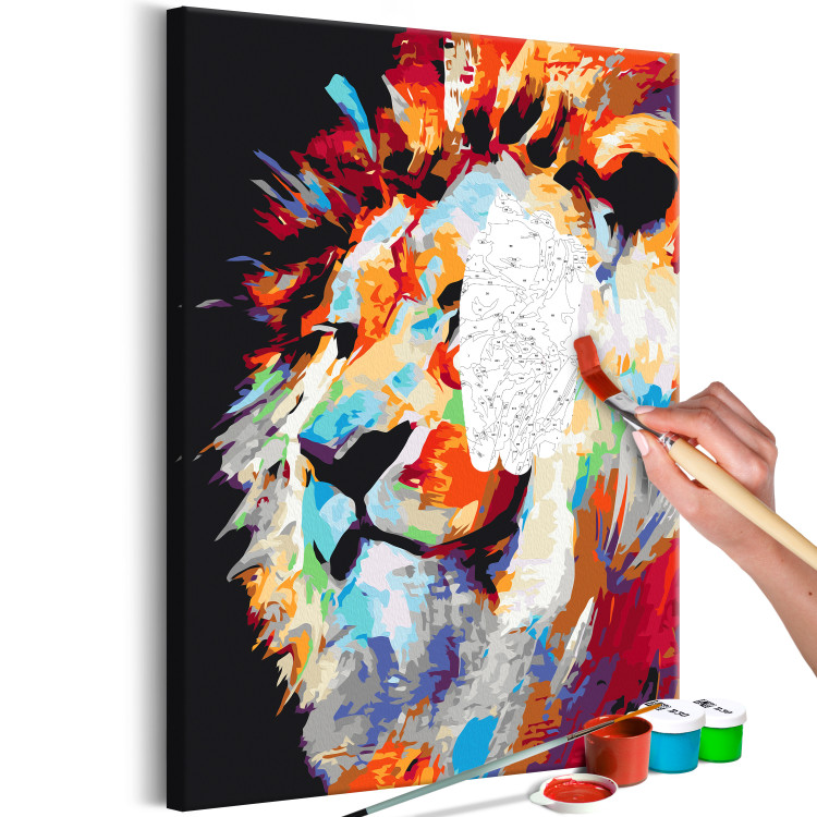 Desenho para pintar com números Portrait of a Colourful Lion 127973 additionalImage 3