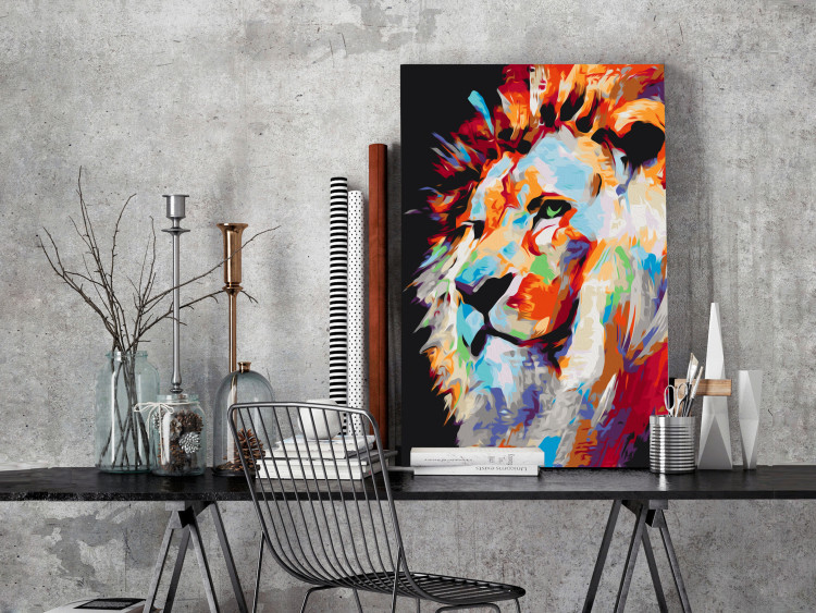 Desenho para pintar com números Portrait of a Colourful Lion 127973 additionalImage 2
