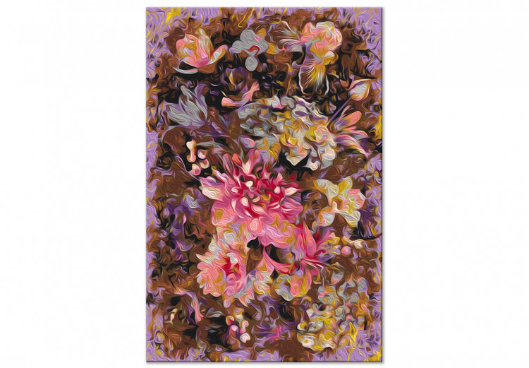Desenho para pintar com números Dry Flowers - A Stately Bouquet in Shades of Pink and Brown, Purple Background 146193 additionalImage 7