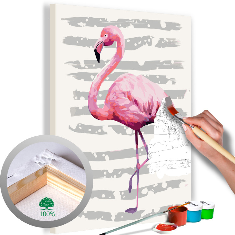 Desenho para pintar com números Beautiful Flamingo 107504