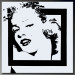 Quadro em tela Marilyn clássico - um retrato feminino minimalista a preto e branco 49154