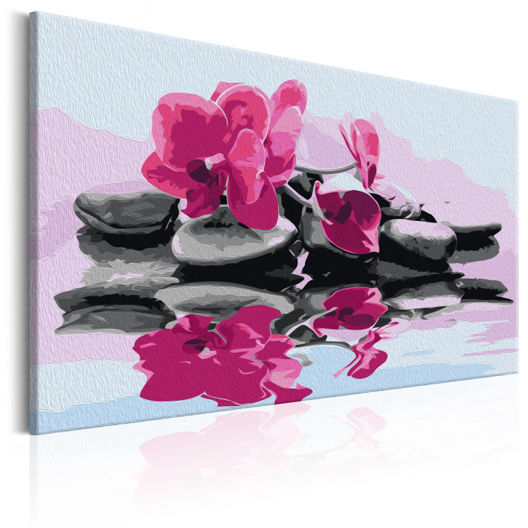Desenho para pintar com números Orchid With Zen Stones (Reflection In The Water) 107164 additionalImage 5