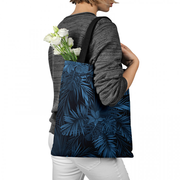 Saco Leaves in a moonlight - floral theme in the shades of blue 147574 additionalImage 3