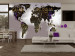 Mural de parede Mundo em Fundo Cinza - mapa-múndi com países nomeados em inglês 65574