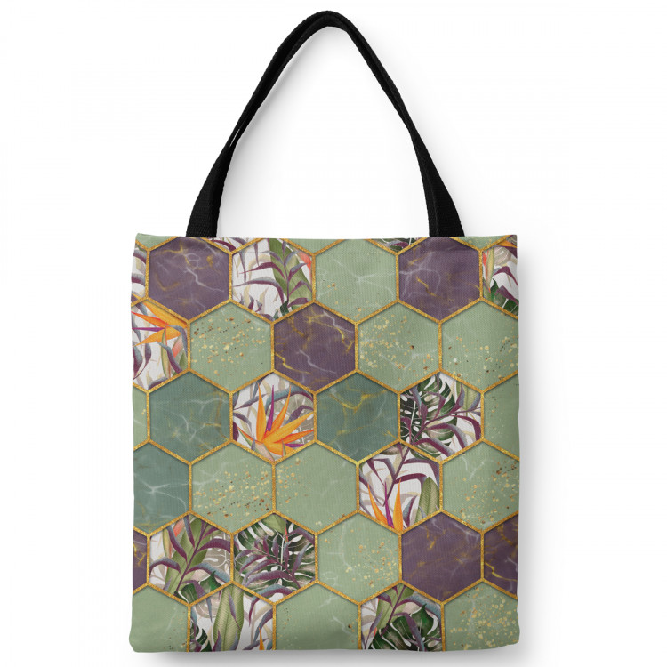 Saco Covered shrubs - multicoloured pattern with hexagonal composition 147584