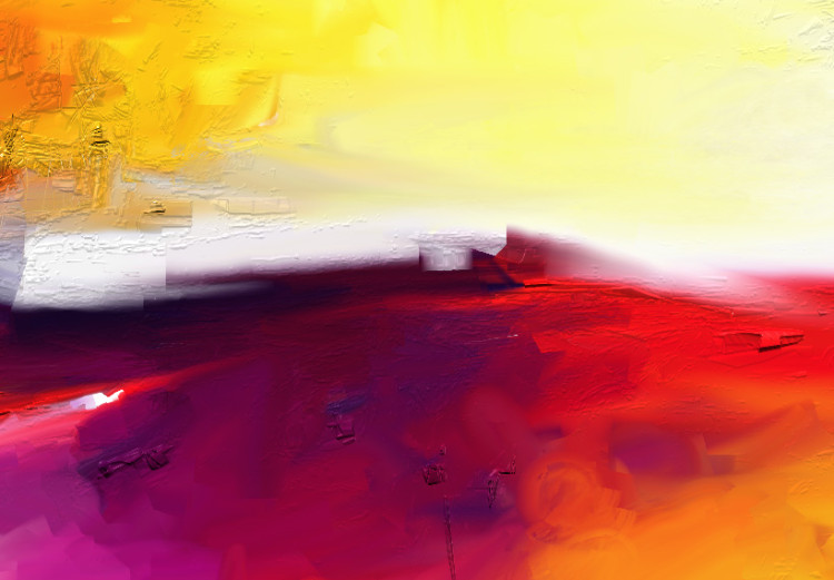 Quadro pintado Ilha (1 peça) - Abstração em cores vivas com desenho escuro 46784 additionalImage 4