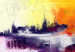 Quadro pintado Ilha (1 peça) - Abstração em cores vivas com desenho escuro 46784 additionalThumb 5