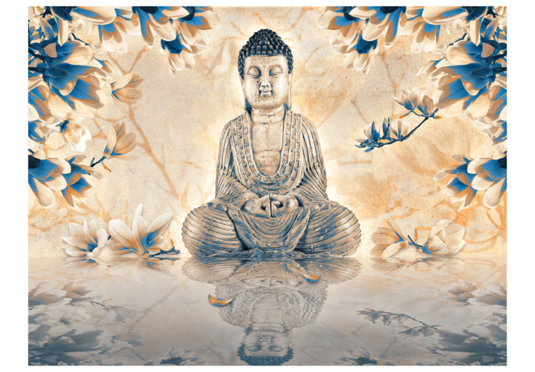 Fotomural Cultura Asiática - Buda Meditando na Superfície da Água Cercado por Magnólias 61405 additionalImage 1