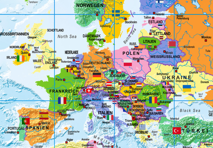 Placar de cortiça World Map: Countries Flags [Cork Map - German Text] 105615 additionalImage 9