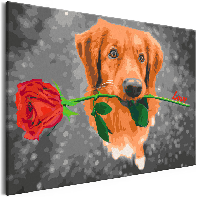 Desenho para pintar com números Dog With Rose  132315 additionalImage 5
