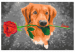 Desenho para pintar com números Dog With Rose  132315 additionalThumb 7