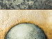 Pintura Bolas Cinzas (3 partes) - abstração com bolas e elementos dourados 48115 additionalThumb 3