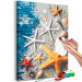 Desenho para pintar com números Sand and Seashells - Starfish and Sea Elements on Blue Boards 144525 additionalThumb 7