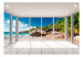 Mural Vista da Janela - paisagem 3D ensolarada com praia paradisíaca e mar turquesa 93725 additionalThumb 1