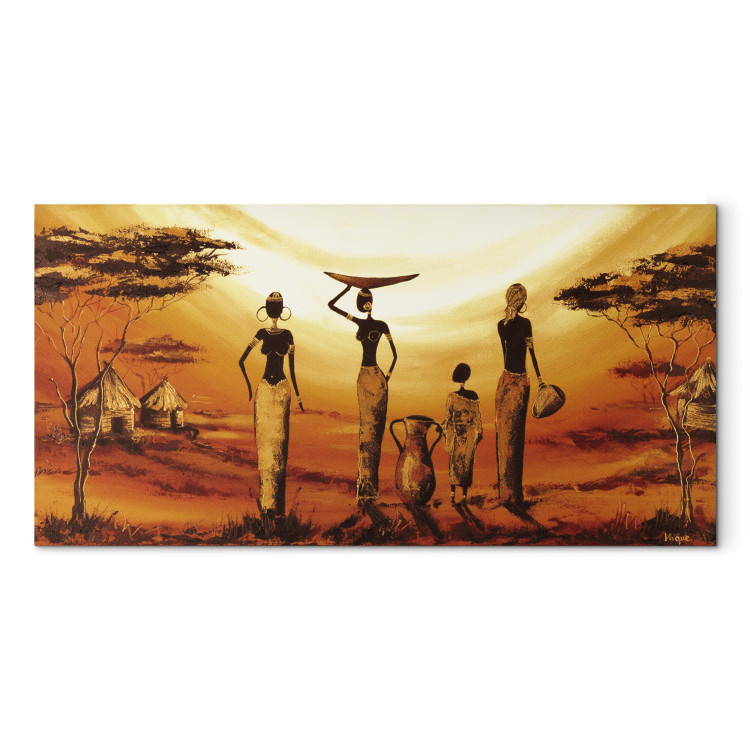 Quadro pintado Família africana  49345