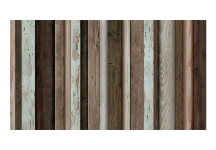 Mural Parede de madeira - composição de tábuas verticais em diferentes cores 74555 additionalImage 1