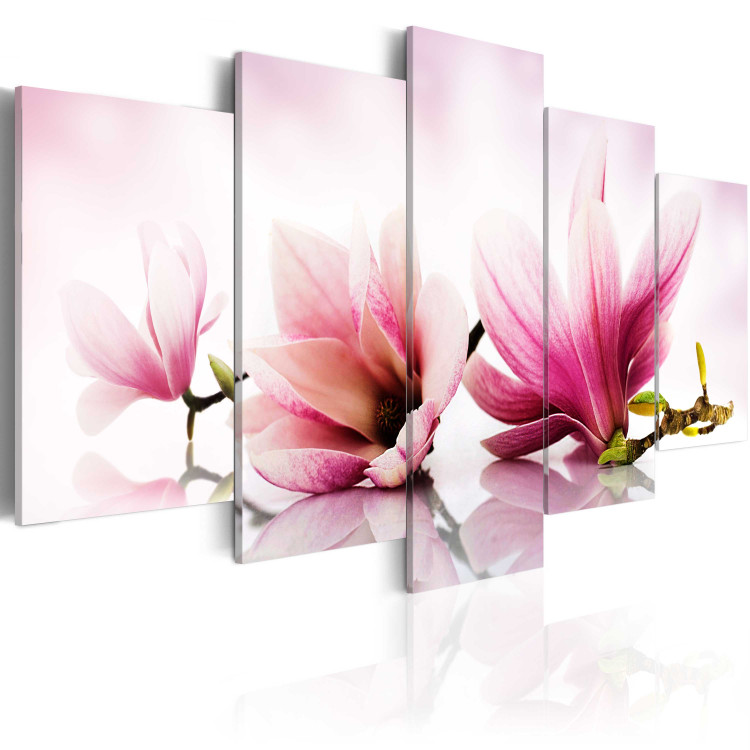 Pintura em tela Magnolias: pink flowers 50065 additionalImage 2