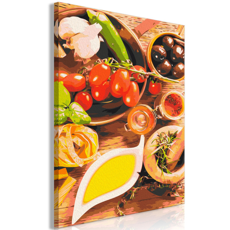 Desenho para pintar com números Italian Flavors - Vegetables and Spices on a Wooden Kitchen Counter 148875 additionalImage 3