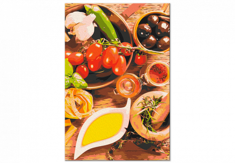 Desenho para pintar com números Italian Flavors - Vegetables and Spices on a Wooden Kitchen Counter 148875 additionalImage 6