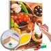 Desenho para pintar com números Italian Flavors - Vegetables and Spices on a Wooden Kitchen Counter 148875