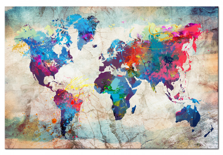 Placar de cortiça World Map: Colourful Madness [Cork Map] 97485 additionalImage 2