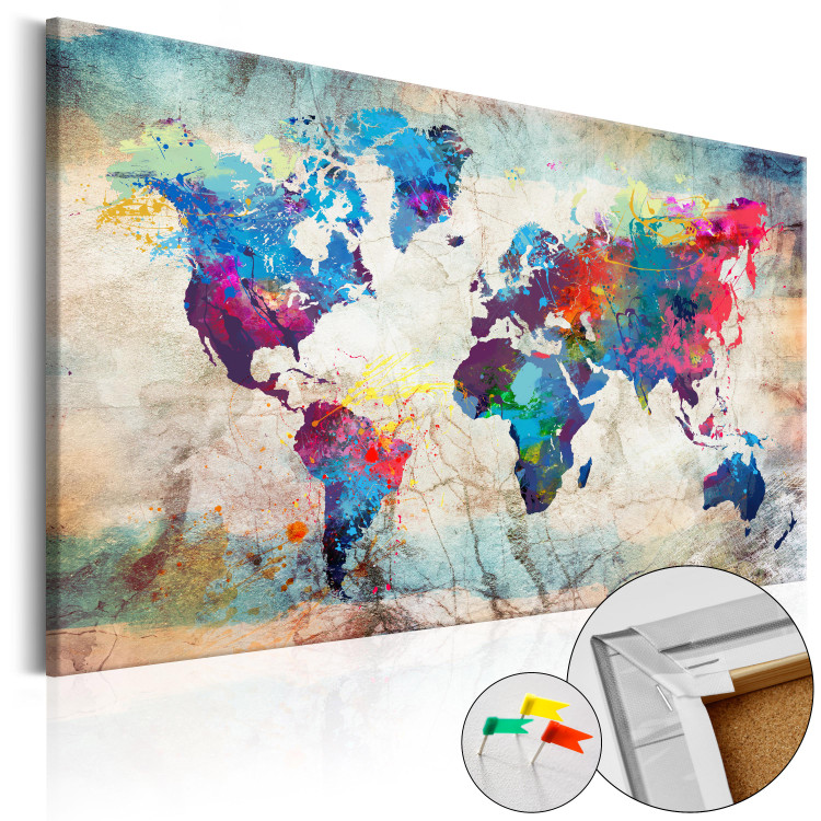 Placar de cortiça World Map: Colourful Madness [Cork Map] 97485