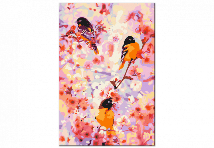 Desenho para pintar com números Little Cuties - Funny Titmouse Jumping on Branches Among Flowers 144616 additionalImage 4