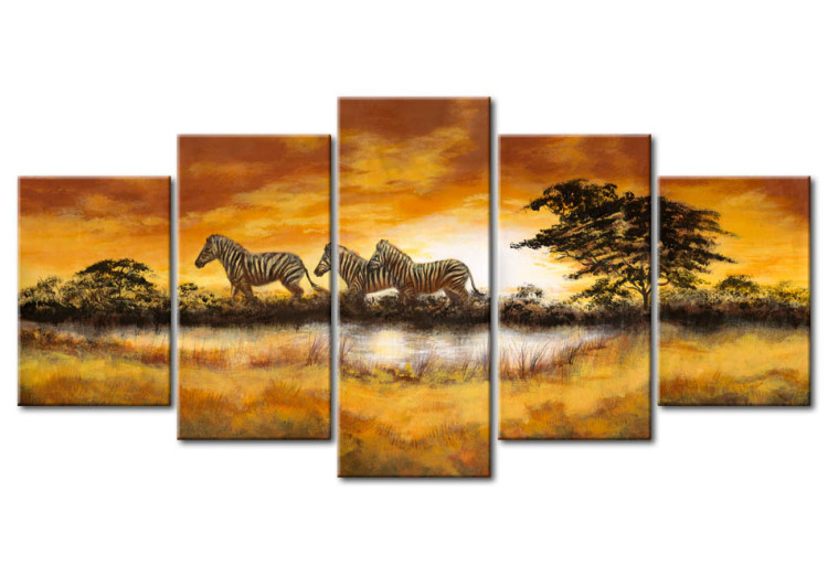 Quadro em tela Zebras na savana 47016
