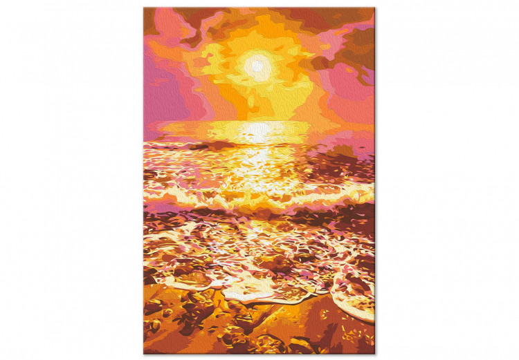 Desenho para pintar com números Right Sky - Orange-Gold Sunrise and Foamy Waves 144526 additionalImage 6