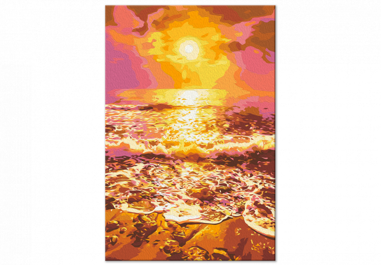 Desenho para pintar com números Right Sky - Orange-Gold Sunrise and Foamy Waves 144526 additionalImage 4