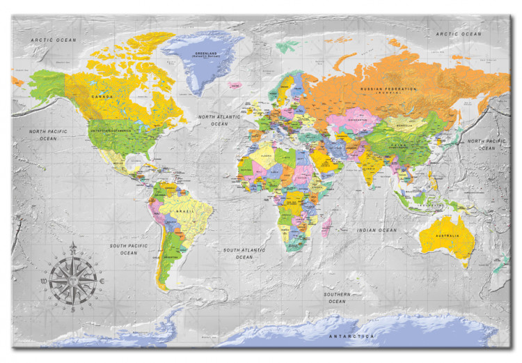Placar de cortiça World Map: Wind Rose [Cork Map] 95956 additionalImage 2