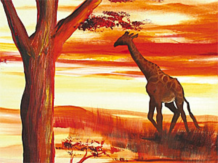 Pintura Girafas e árvores  49476 additionalImage 2