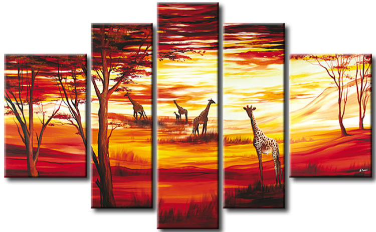Pintura Girafas e árvores  49476