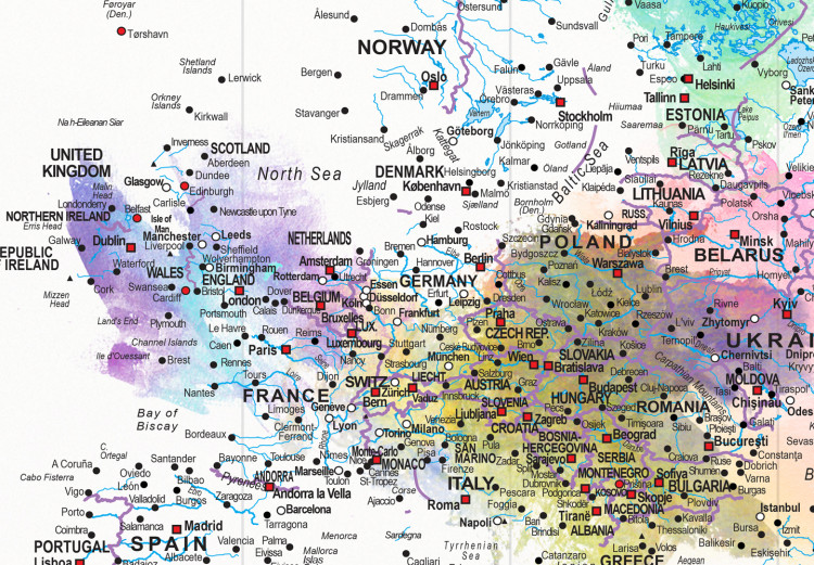 Mural de parede Mapa-Múndi - continentes coloridos com efeito de gradiente em fundo branco 94776 additionalImage 4
