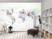 Mural de parede Mapa-Múndi - continentes coloridos com efeito de gradiente em fundo branco 94776